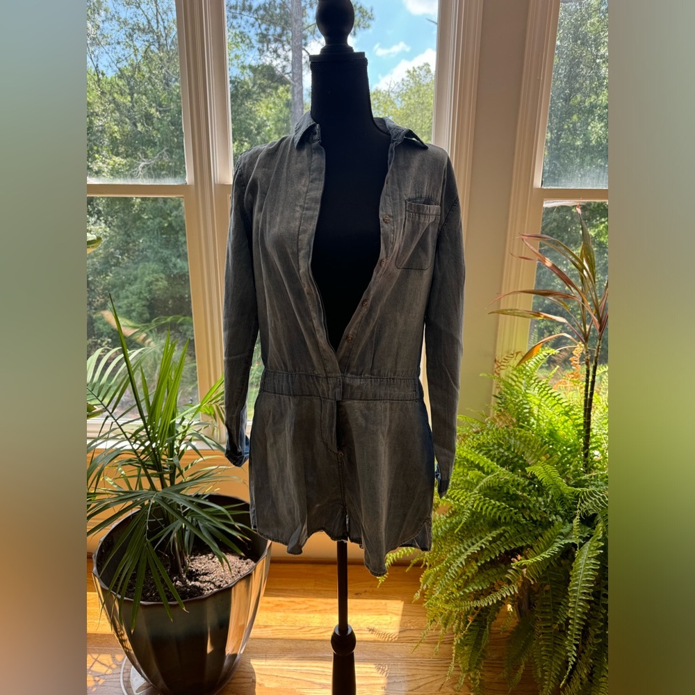 Denim Long Sleeve Romper